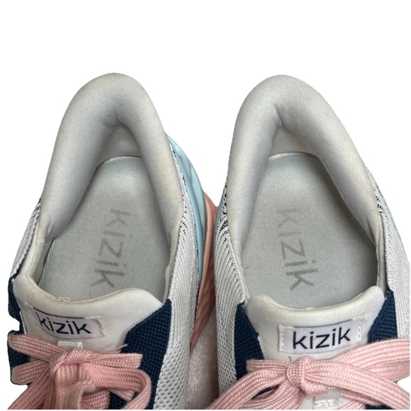 Kizik Athens Bahama Sneaker Women 9.5 Men 8 White Blue Hands Free Slip On Shoes - Picture 10 of 12